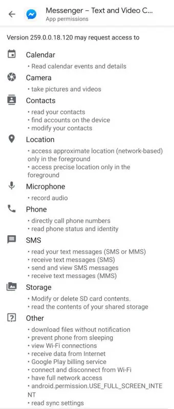Facebook Messenger Privacy Mobiele App Lijst Machtigingen